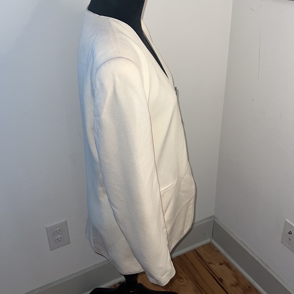 Laura Leigh Ltd ivory cream 100% Silk mother of Pearl single buttons Sz 10 - Picture 4 of 9